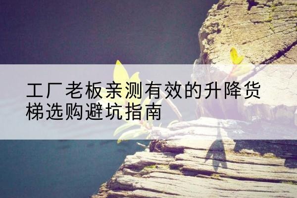 陈巴尔虎旗升降货梯怎么选-工厂老板亲测有效的升降货梯选购避坑指南